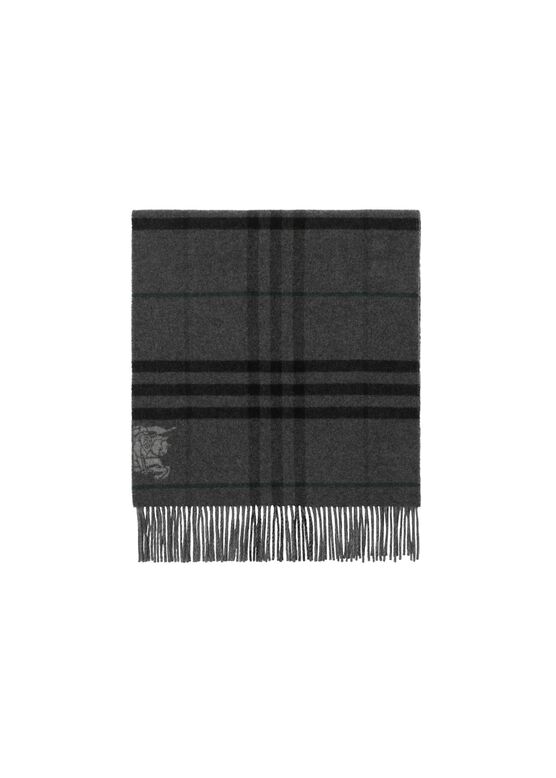 Wide Reversible Check Cashmere Scarf, , hi-res