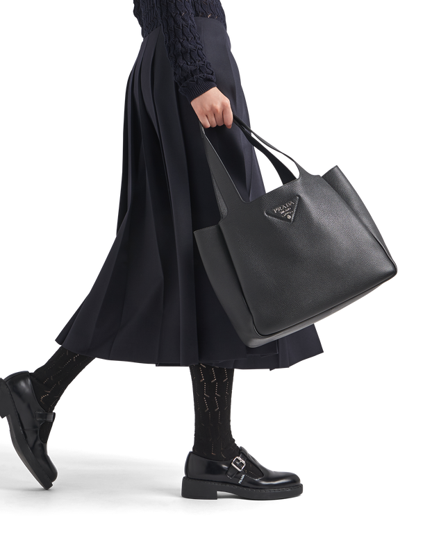 Large leather tote, , hi-res