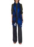Wide Check Wool Silk Scarf, , hi-res