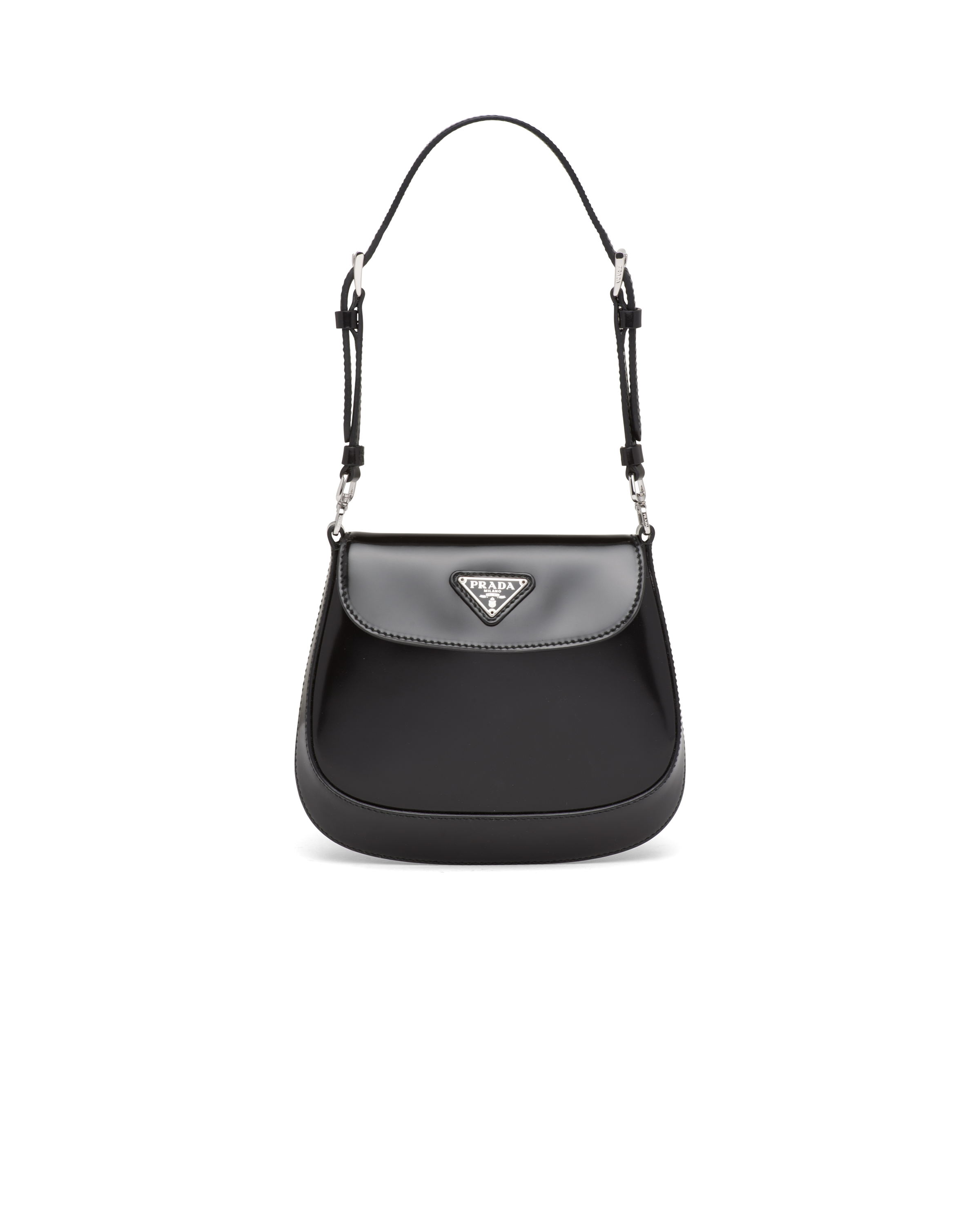 Prada - Women's Cleo Brushed Leather Mini Bag - (Black)