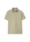 Check Collar Cotton Polo Shirt