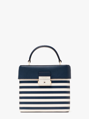Voyage striped small top-handle bag