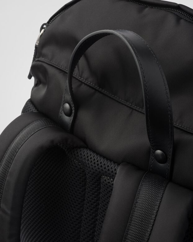 Re-Nylon and Saffiano leather backpack, , hi-res