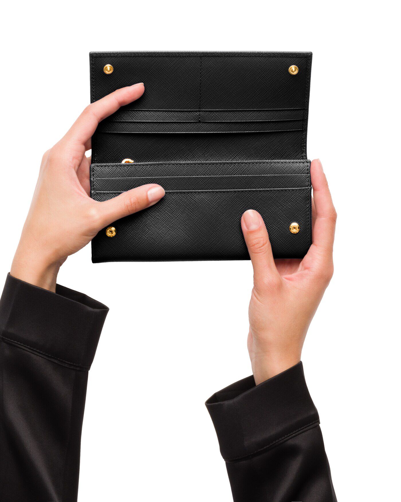 Large saffiano leather wallet prada hot sale