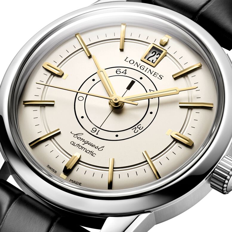 Conquest Heritage Central Power Reserve 38mm Mens Watch Cream, , hi-res