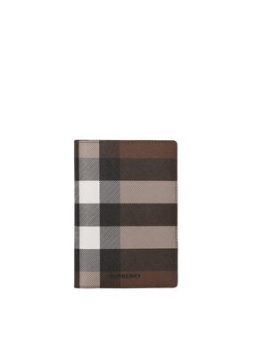 Check and Leather Passport Holder