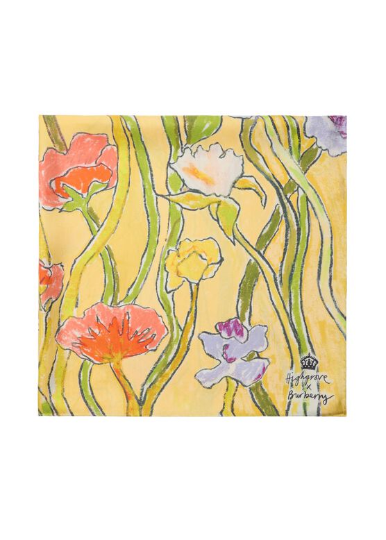 Highgrove Cascading Flowers Silk Scarf, , hi-res