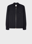 NAVY BI STRETCH LIGHTWEIGHT WOOL ZIP UP SHORT JACKET