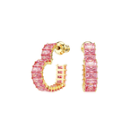 Matrix Heart Hoop Earrings - Pink Gold
