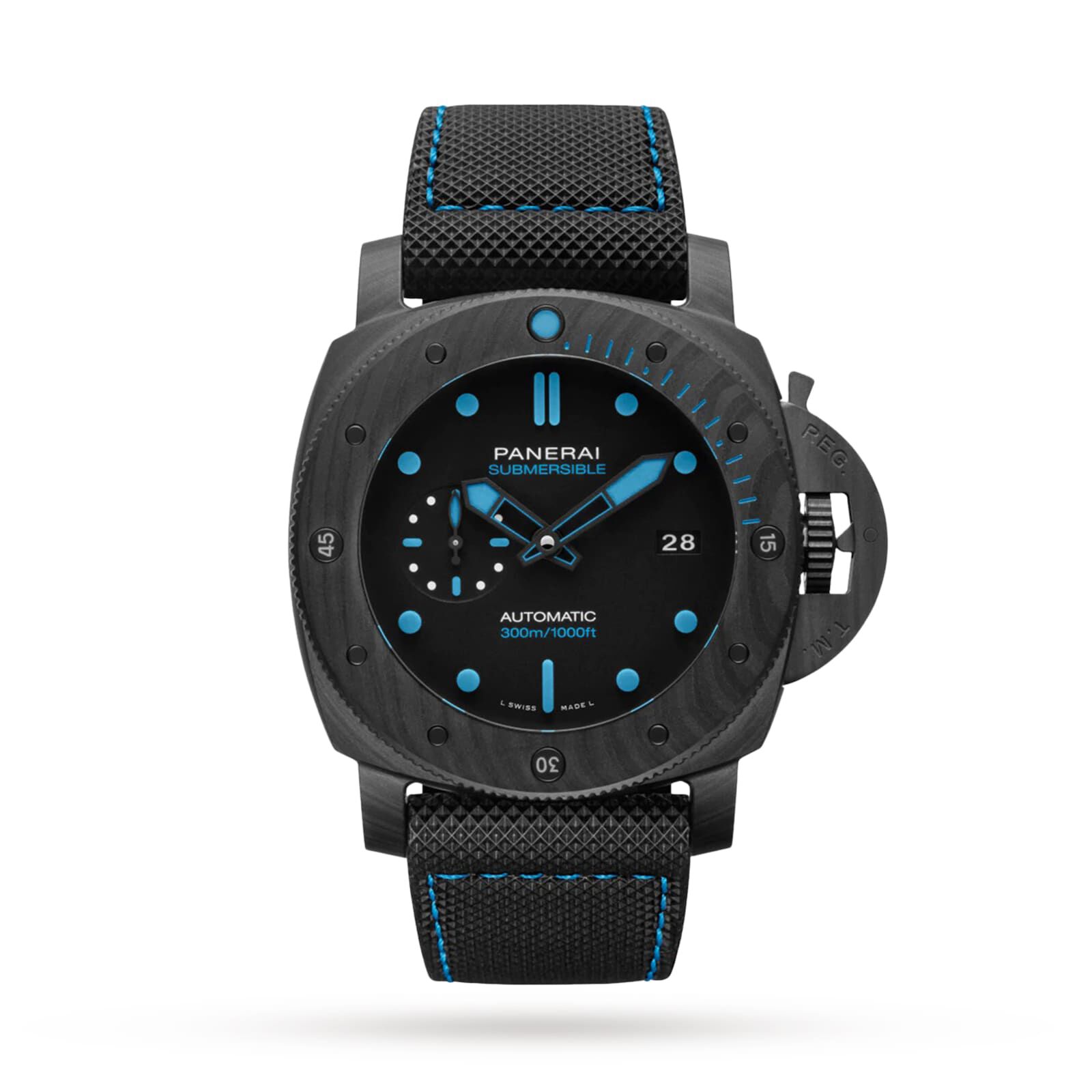 Officine Panerai Submersible Carbotech 47mm Mens Watch Fine Watches Heathrow Reserve Collect