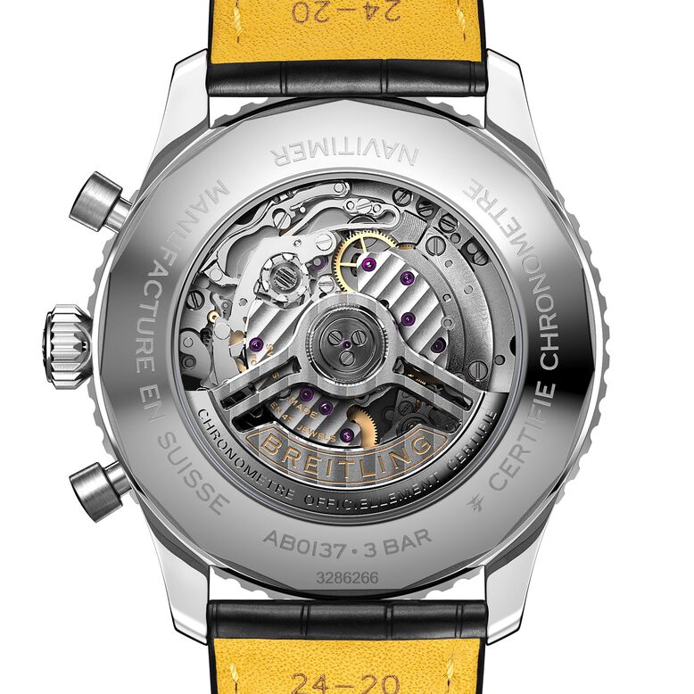 Navitimer B01 Chronograph 46 Stainless Steel Leather Strap Watch, , hi-res