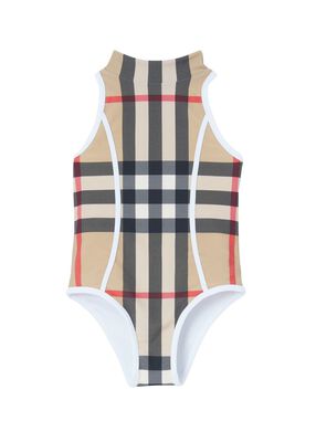 Exaggerated Check Swimsuit