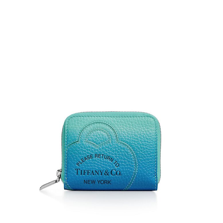 Return to Tiffany&trade; Small Zip Wallet in Infinity Blue Leather, , hi-res