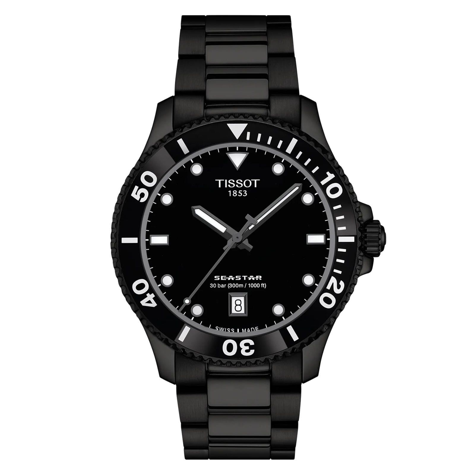TISSOT SEASTAR QUARTZ ブラック Tissot Tissot Seastar 1000 Quartz 40mm Mens Watch Black Fine