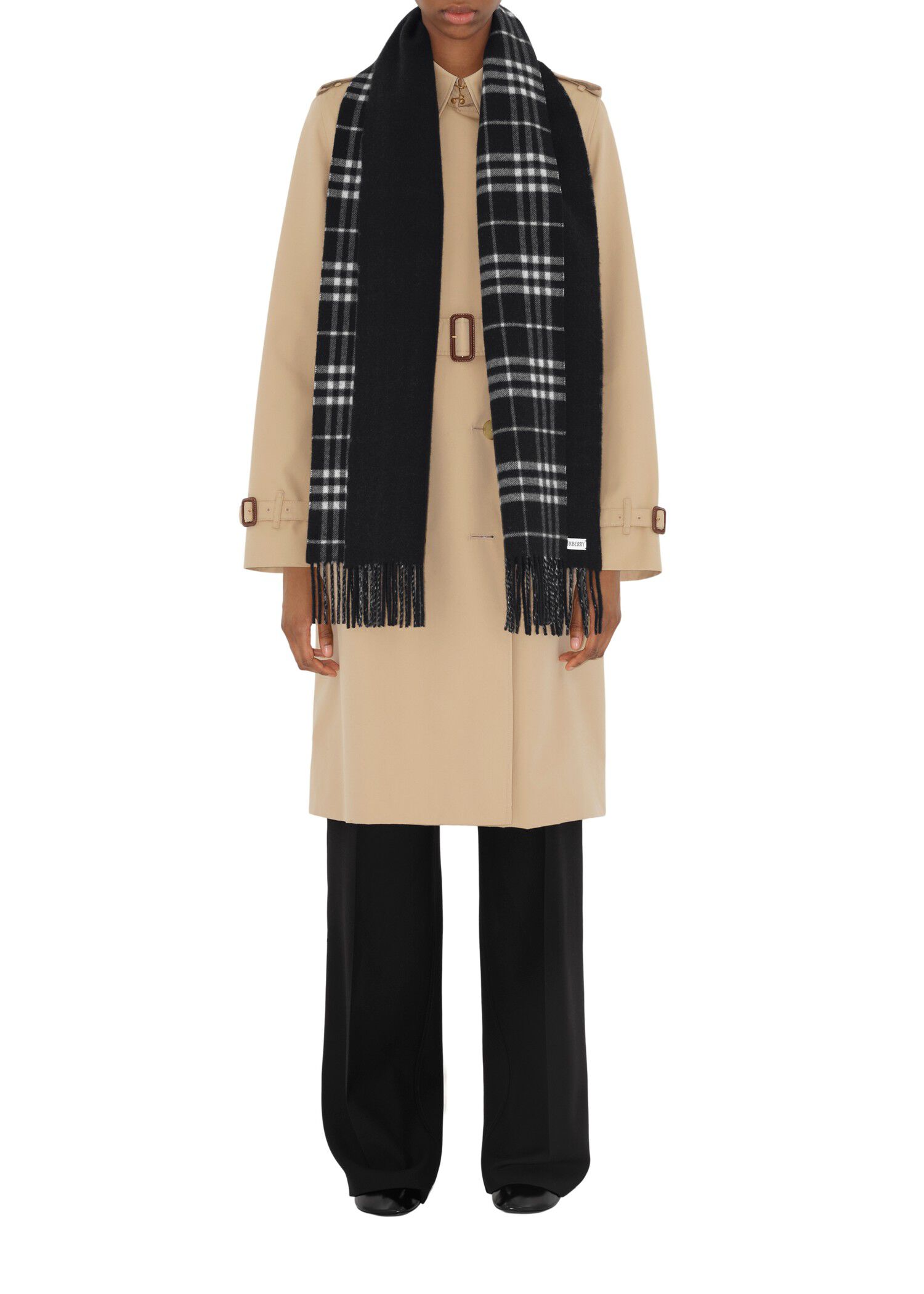 Reversible Check Cashmere Scarf