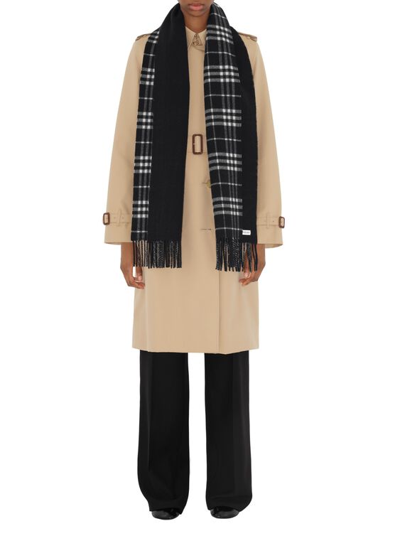 Reversible Check Cashmere Scarf, , hi-res