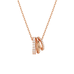 Hyperbola Mixed Cuts Rose Gold Pendant - White Rose Gold