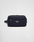 Re-Nylon and Saffiano leather travel pouch