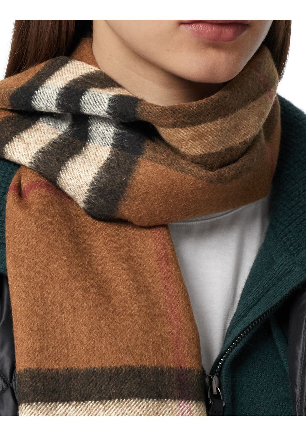 Check cashmere scarf store