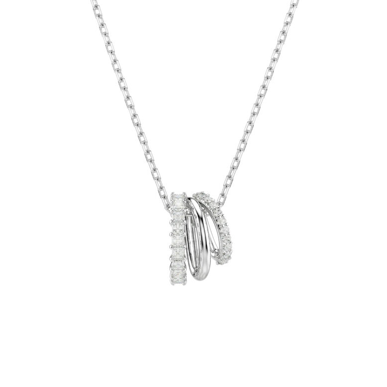 Hyperbola White Rhodium Pendant - SS Box, , hi-res