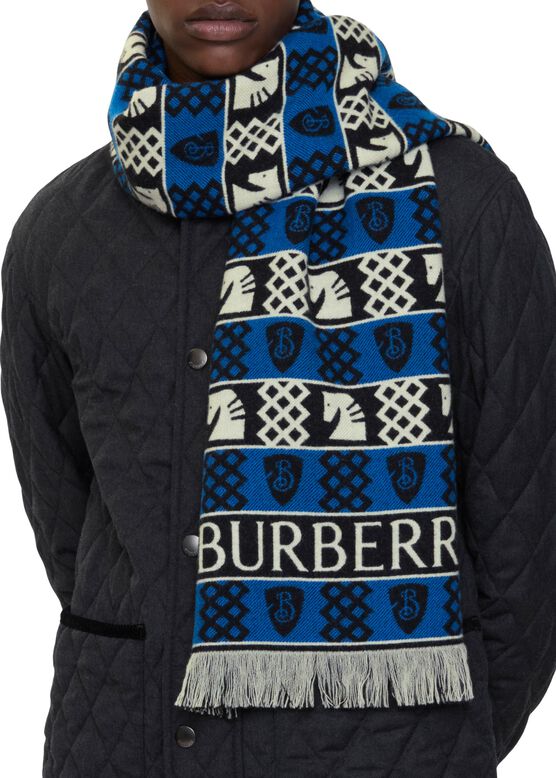 Chess Fair Isle Wool Scarf, , hi-res