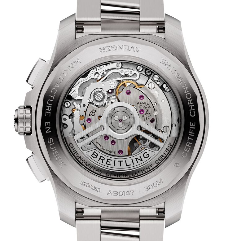 Avenger Chronograph B01 44mm Mens Watch Black Stainless Steel, , hi-res