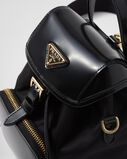 Small Re-Nylon and brushed leather backpack, , hi-res