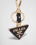 Saffiano Leather and Metal Keychain, , hi-res