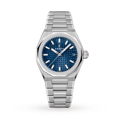 Defy Skyline 36mm Steel Automatic Watch - Blue