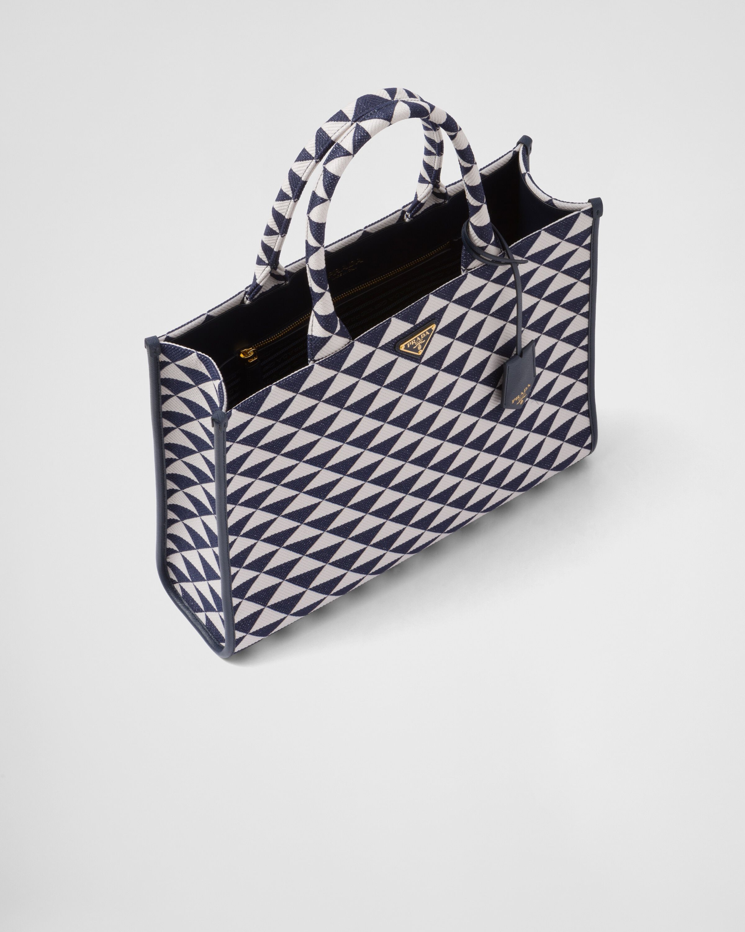 Prada Large Prada Symbole embroidered fabric handbag Tote Heathrow Reserve Collect