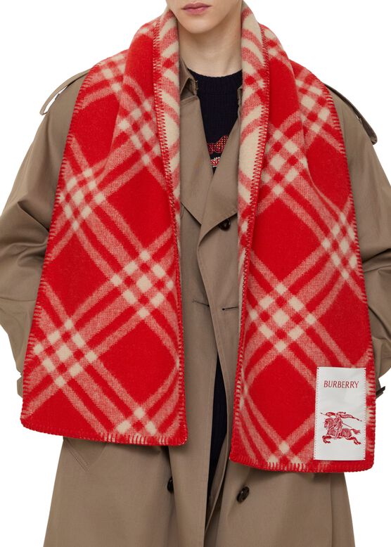Check Wool Scarf, , hi-res