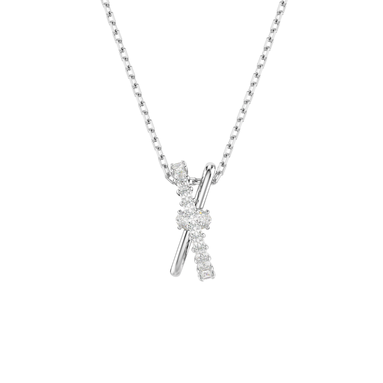 Hyperbola Twit Mixed Cuts Pendant - White Rhodium, , hi-res