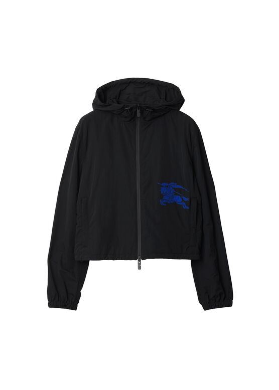 Cropped Nylon Hooded Jacket, , hi-res