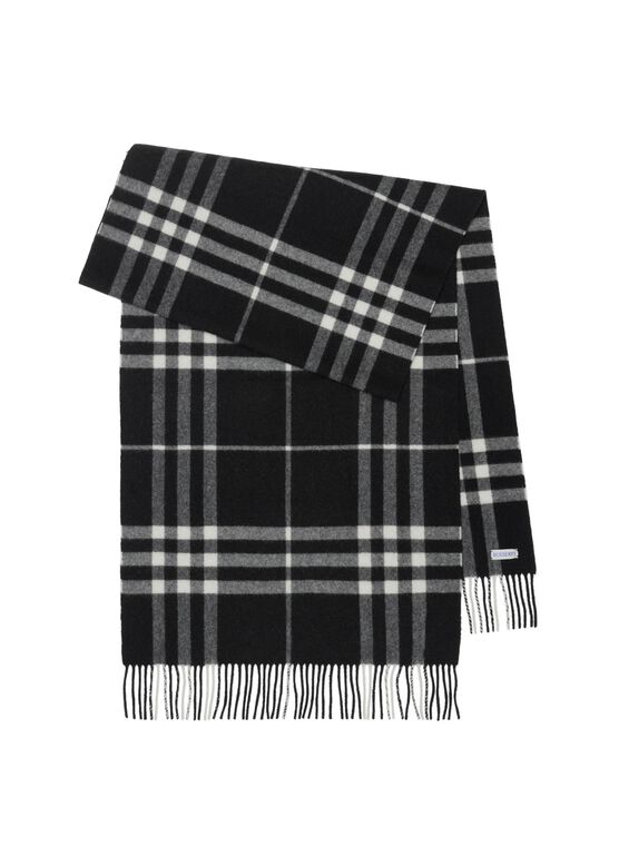 Wide Check Cashmere Scarf, , hi-res