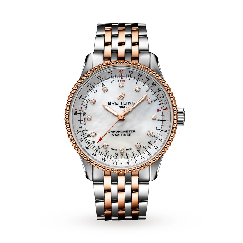 Navitimer Automatic 35 Stainless Steel &amp; 18k Red Gold Watch, , hi-res