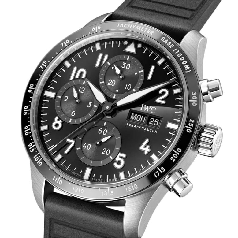 Pilot Performance Chronograph 41mm AMG Mens Watch Black Rubber, , hi-res