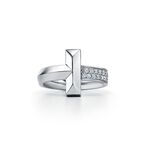 Tiffany T T1 Ring in White Gold with Diamonds - Size 5