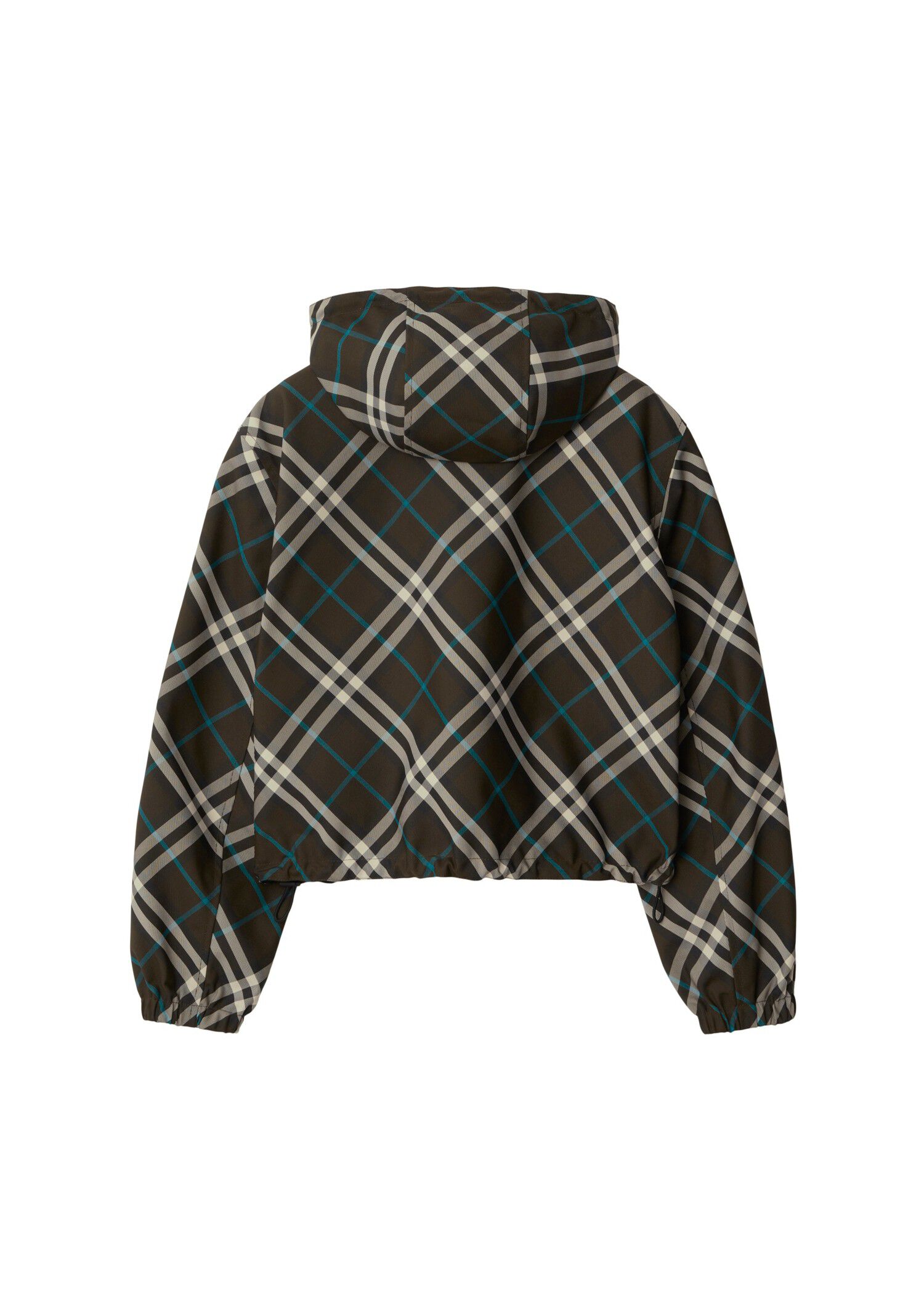 BURBERRY｜JACKETS (crop reversible check jacket (8105824 Cropped Reversible Check Jacket in Lichen - Women, Nylon