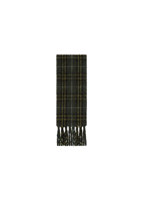 Narrow Check Alpaca Wool Blend Scarf, , hi-res