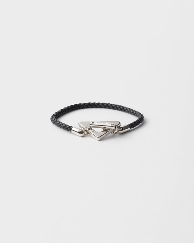 Braided nappa leather bracelet, , hi-res