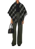 Check Wool Cashmere Cape, , hi-res