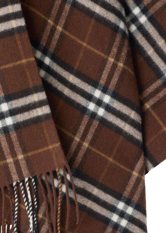 Check Wool Cashmere Cape, , hi-res
