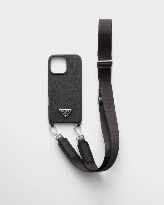 Saffiano leather case for iPhone 16 Pro Max, , hi-res