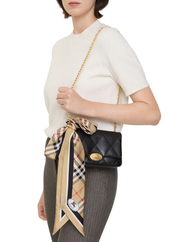 Skinny Check Silk Scarf, , hi-res