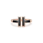 Tiffany T Black Onyx Wire Ring in Rose Gold - Size 4 1/2