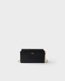Saffiano leather wallet with shoulder strap, , hi-res