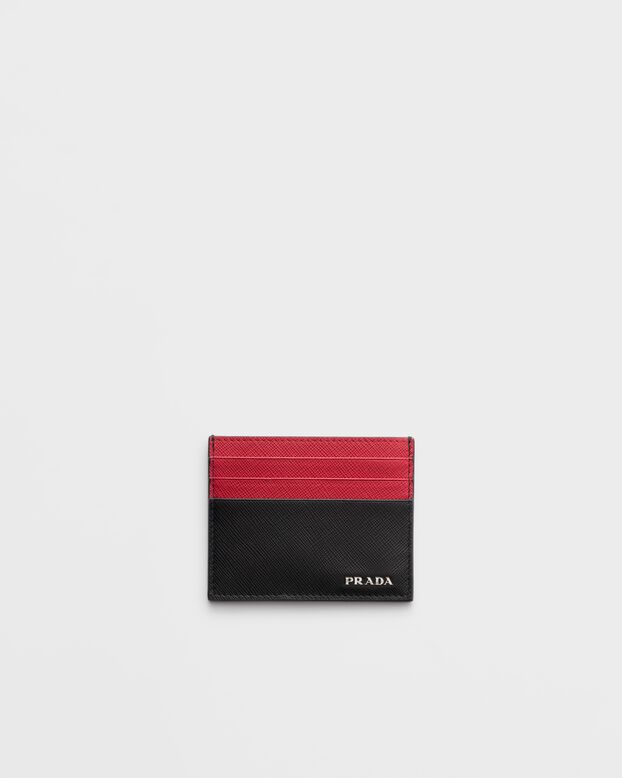 Saffiano leather card holder, , hi-res