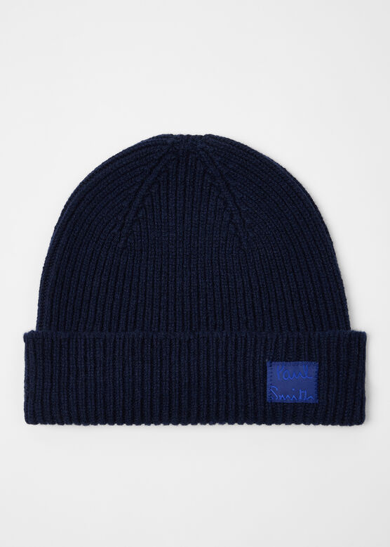 Royal Blue Cashmere-Blend Beanie, , hi-res