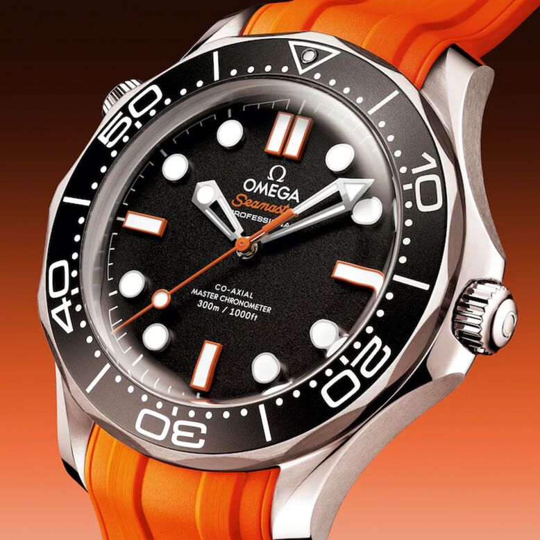 Seamaster Diver 300 Automatic 42mm Mens Watch Orange Rubber, , hi-res