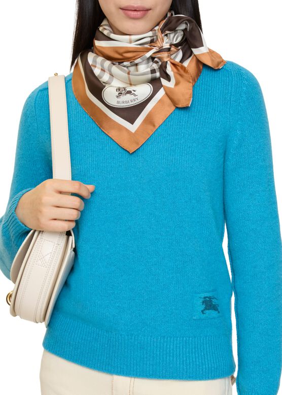 Check Knight Stamp Silk Scarf, , hi-res